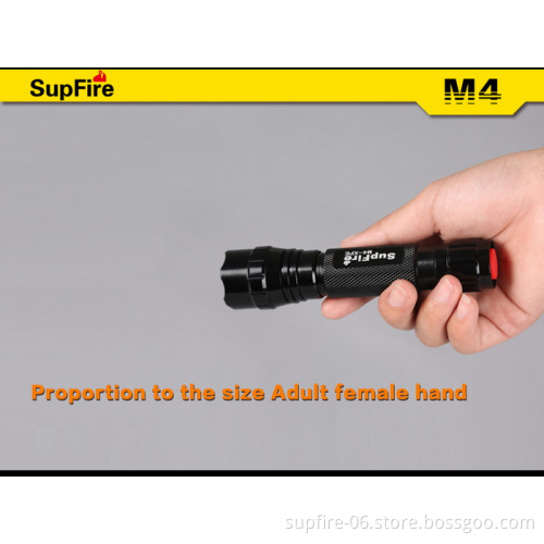 CE, FCC and RoHS Certification high power SupFire M4-U2 rechargeable portable LED flashlight